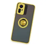 Xiao Red Note 12s Kılıf Montreal Yüzüklü Silikon Kapak - Sarı-3