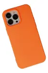Apple iPhone 14 Pro Kılıf Nano içi Kadife Silikon - Turuncu-3