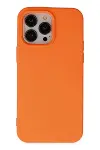 Apple iPhone 14 Pro Kılıf Nano içi Kadife Silikon - Turuncu-1