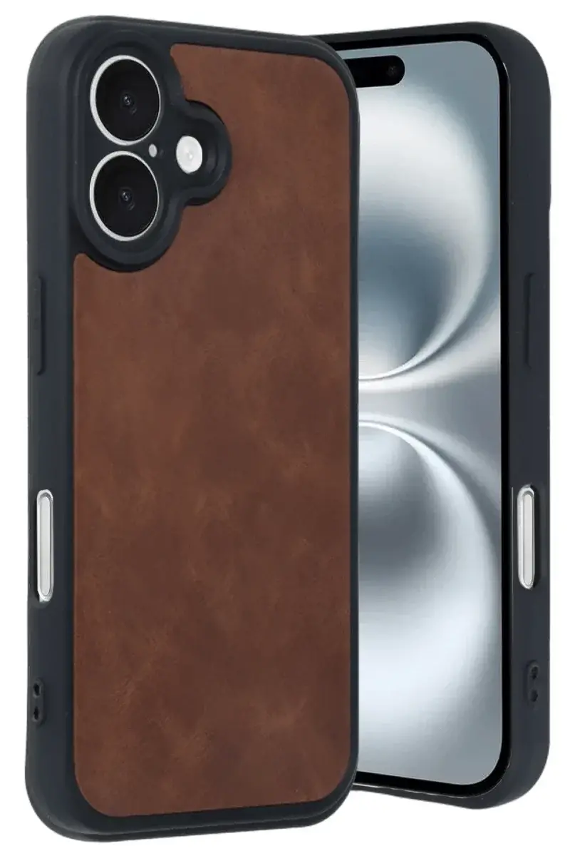 Apple iPhone 16 Kılıf Aras Deri Kapak - Taba
