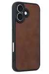 Apple iPhone 16 Kılıf Aras Deri Kapak - Taba-2
