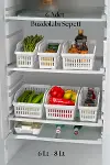 6’lı Buzdolabı Organizeri Düzenleyici Çok Amaçlı Dolap Düzenleyici Beyaz 12x30x14 cm-1