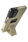 Samsung Galaxy A03S Kılıf Mega Standlı Silikon - Gold-3