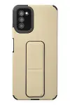 Samsung Galaxy A03S Kılıf Mega Standlı Silikon - Gold-1