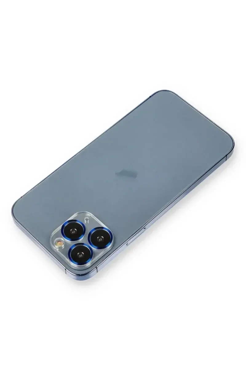Apple iPhone 11 Pro Max Metal Kamera Lens Koruma Cam - Mavi