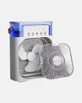 3’ü 1 Arada Mini Klima Fan USB Şarjlı, 7 Renk Gece Lambalı ve Nemlendirici-2