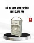 3’ü 1 Arada Mini Klima Fan USB Şarjlı, 7 Renk Gece Lambalı ve Nemlendirici-1