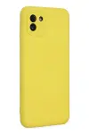 Samsung Galaxy A03 Kılıf Nano içi Kadife Silikon - Sarı-2