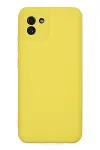 Samsung Galaxy A03 Kılıf Nano içi Kadife Silikon - Sarı-1