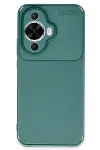 Huawei Nova 12S Kılıf Auto Focus Karbon Kapak - Koyu Yeşil-1