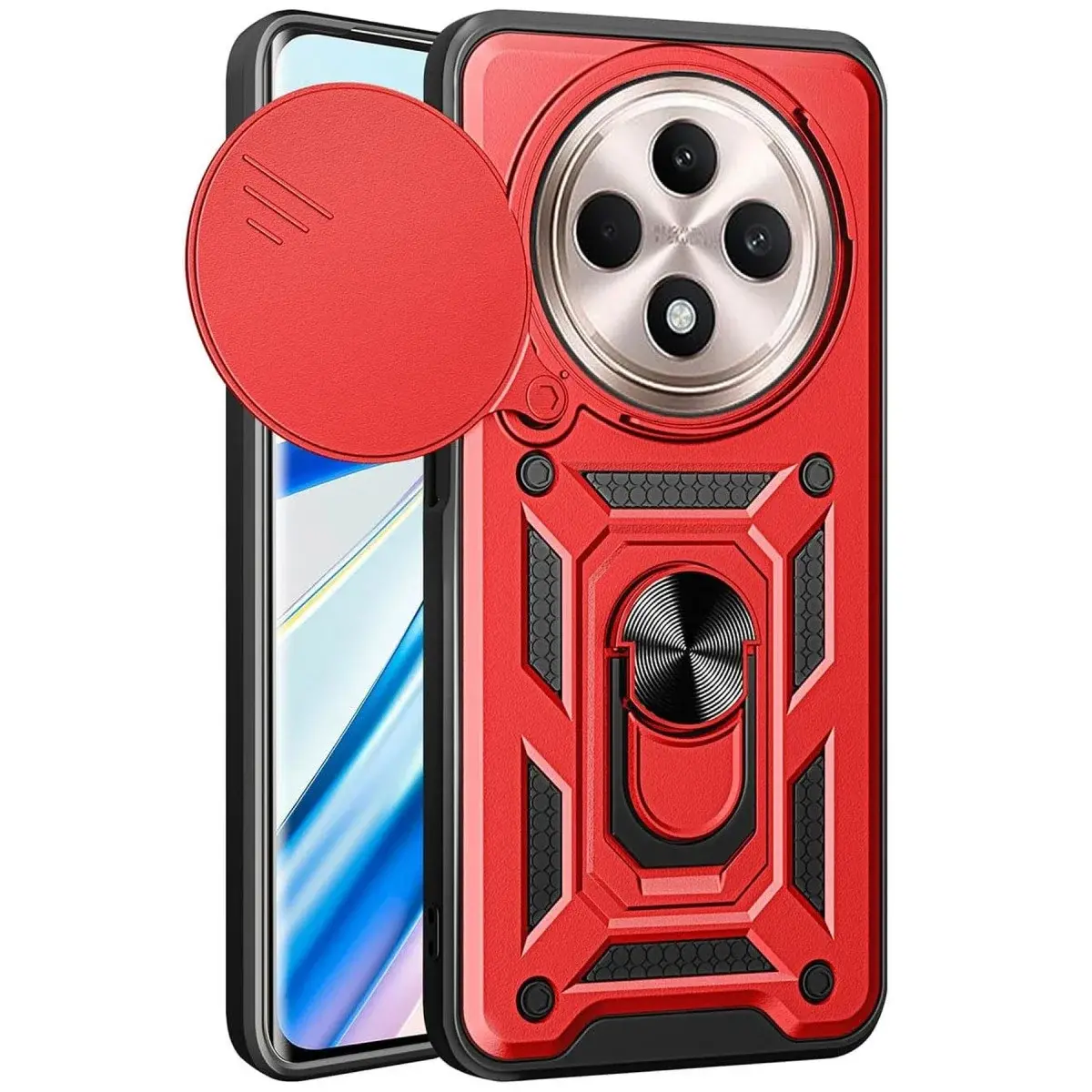 Xiao Red 14c Kılıf Pars Lens Yüzüklü Silikon - Kırmızı