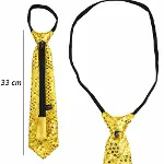 Altın Renk Pul Payetli Işıltılı Parti Kravatı 33 Cm-2