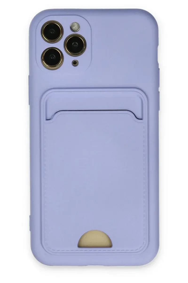 Apple iPhone 11 Pro Kılıf Kelvin Kartvizitli Silikon - Lila