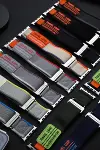 Apple Watch 42mm Alice Kumaş Kordon - Siyah-Gri-2