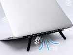 2 Kademeli Katlanabilir ve Yapışkanlı Laptop Standı Siyah-3