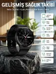 Amoled Ekran Metal Deri Silikon Kordonlu Uyku ve Sağlık Takibi-1