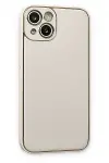 Apple iPhone 14 Plus Kılıf Coco Deri Silikon Kapak - Beyaz-3