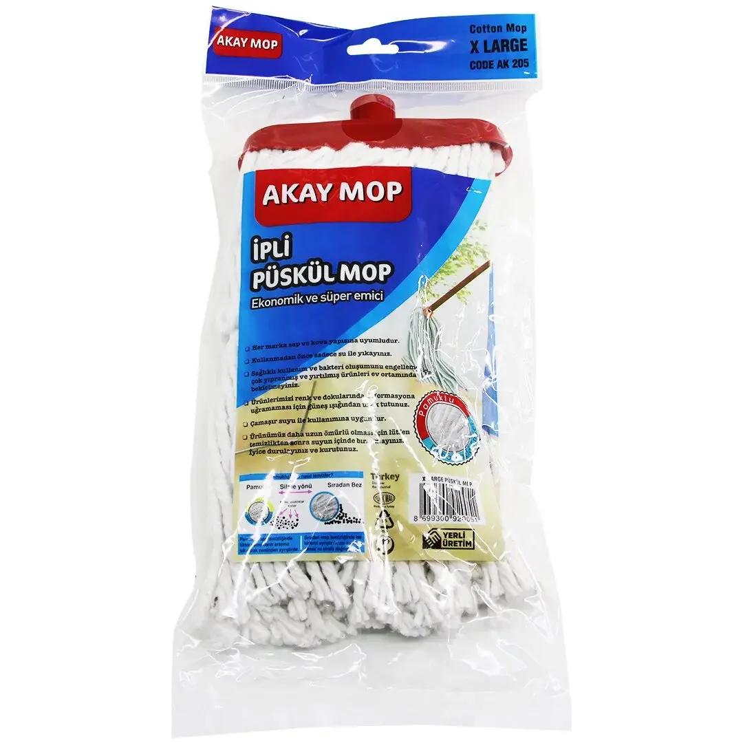 X Large Örgülü İpli Püskül Pamuk Mop