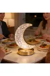 Hilal AY Model Kristal LED Masa Lambası – Dokunmatik, 3 Renk Işık Modlu, Şarjlı Mini Dekoratif Gece-2