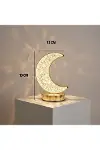 Hilal AY Model Kristal LED Masa Lambası – Dokunmatik, 3 Renk Işık Modlu, Şarjlı Mini Dekoratif Gece-5