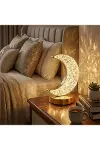 Hilal AY Model Kristal LED Masa Lambası – Dokunmatik, 3 Renk Işık Modlu, Şarjlı Mini Dekoratif Gece-1