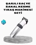 Profesyonel Şarjlı Saç ve Sakal Kesme Makinesi – Paslanmaz Çelik Bıçaklı, Ergonok ve Sessiz Motorlu-1