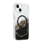 Onegif Apple İphone 15 Lotus Simli Magsafe Kapak - Siyah-2