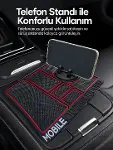 Araç İçi Telefon Standlı Kaydırmaz Silikon Organizer Mat Konsol Düzenleyici-1