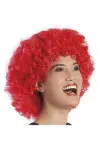 Kırmızı Renk Kıvırcık Afro Bonus Peruk-4