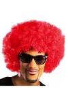 Kırmızı Renk Kıvırcık Afro Bonus Peruk-1
