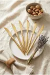 6'lı Lüks Gold Paslanmaz Çelik Yemek Bıçağı Seti (21 cm)-1