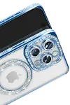 Apple iPhone 16 Pro Max Kılıf Joke Simli Magneticsafe Kılıf - Mavi-3