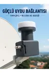 4K Ultra HD Twin LNB Çift Uydu Çıkışlı Ku Band Çanak Anten LNB 0.1 dB-1