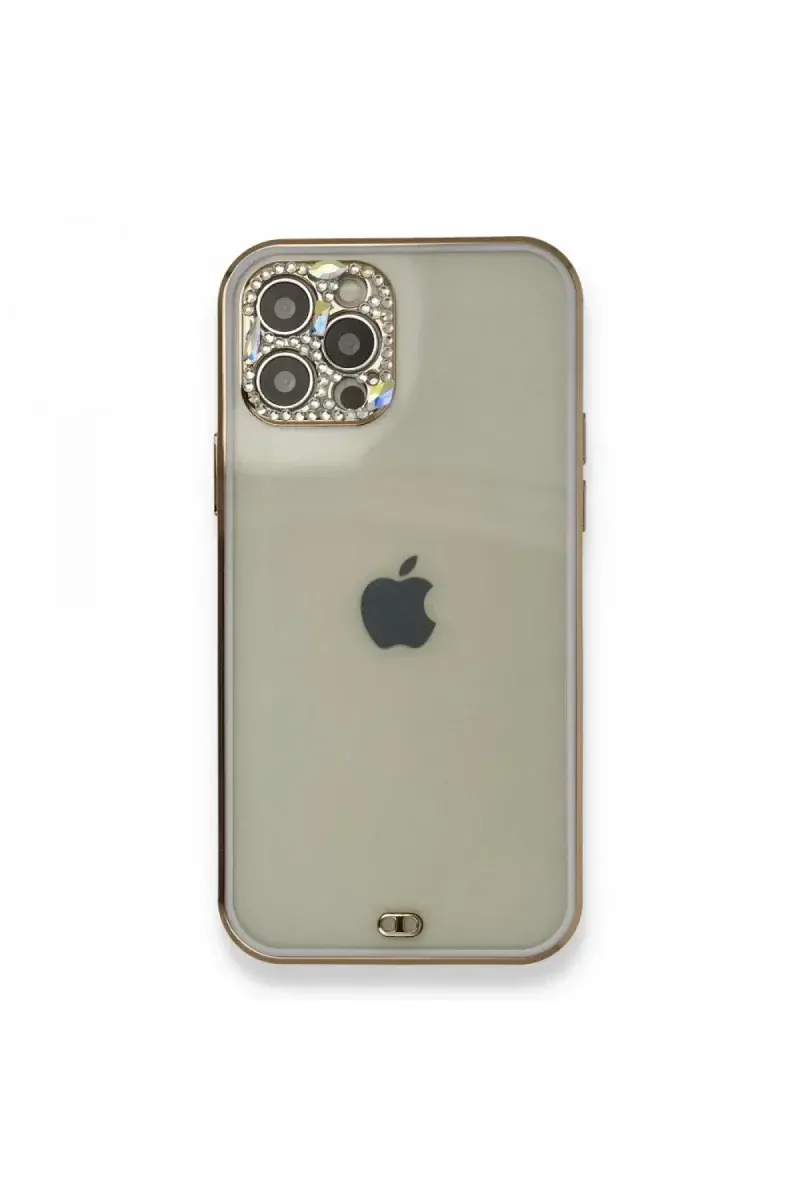 Apple iPhone 12 Pro Kılıf Liva Taşlı Silikon - Mor