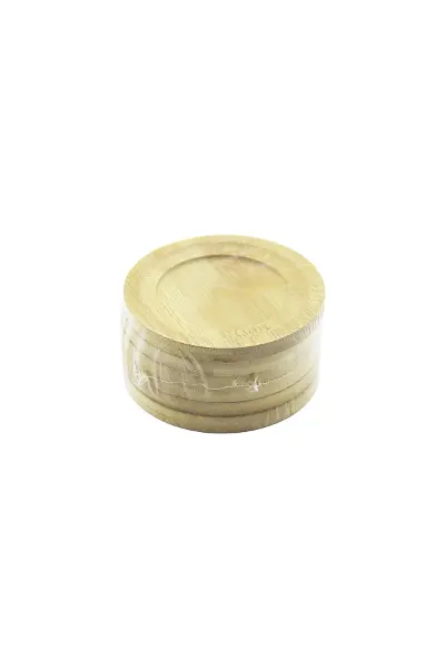 Yuvarlak= Çap: 9.7CM 6PCS Bambu - Ahşap Çay Tabak