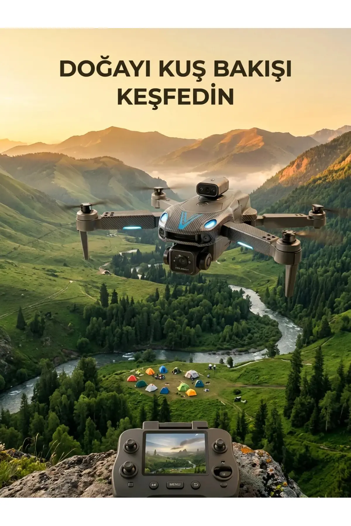 Uzaktan Kumandalı Çift Kameralı Hobi ve Fotoğraf Drone'u
