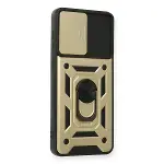 Samsung Galaxy A02 Kılıf Pars Lens Yüzüklü Silikon - Gold-2