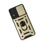 Samsung Galaxy A02 Kılıf Pars Lens Yüzüklü Silikon - Gold-3