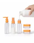 5 Parça Taşınabilir Seyahat Banyo Seti Şeffaf Şişe Takımı-3