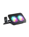 RGB Işıklı Laptop Soğutucu Stand Çift Fanlı Sessiz Çalışan Ayarlanabilir-2