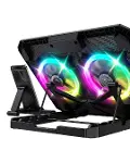 RGB Işıklı Laptop Soğutucu Stand Çift Fanlı Sessiz Çalışan Ayarlanabilir-3