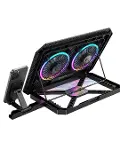 RGB Işıklı Laptop Soğutucu Stand Çift Fanlı Sessiz Çalışan Ayarlanabilir-4