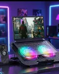 RGB Işıklı Laptop Soğutucu Stand Çift Fanlı Sessiz Çalışan Ayarlanabilir-1