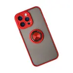 Apple İphone 14 Pro Max Kılıf Montreal Yüzüklü Silikon Kapak - Kırmızı-3