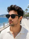 Siyah AI Akıllı Gözlük Fotoğraf Video Ses Kayıtlı Çoklu Dil Çeviri Bluetooth Bağlantılı 3 Lensli-4