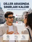 Siyah AI Akıllı Gözlük Fotoğraf Video Ses Kayıtlı Çoklu Dil Çeviri Bluetooth Bağlantılı 3 Lensli-1