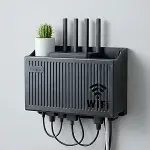 Duvar Tipi Wi-Fi Modem Saklama Kutusu(Siyah) – Kablo Düzenleyici Router Raf Organizer-1