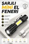 El Feneri Led USB Şarjlı Zoom Mini Led Işık Acil Durum Feneri-1