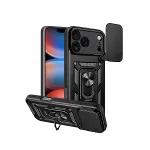 Apple İphone 17 Pro Pars Lens Yüzüklü Silikon - Siyah-1