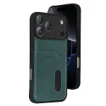 Apple İphone 17 Pro Max Sara Kartvizitli Deri Kılıf - Yeşil-1